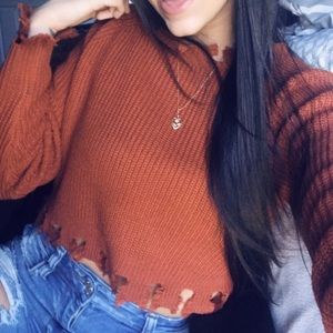 •Cropped Rustic Colored Sweater•